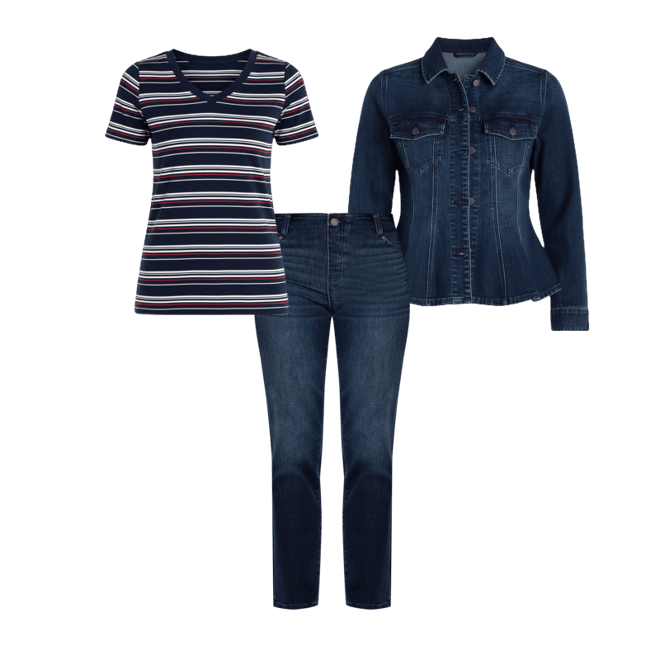 FIT AND FLARE TRUCKER JACKET – LIVERPOOL LOS ANGELES