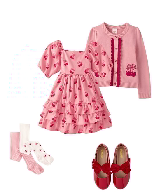 7th bundle featuring 3 items which compliment Girls Heart Cherry Cable Knit Tights 2-Pack