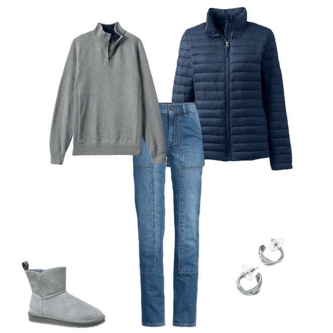 MADE IN  LAND’S END 100%COTTON Unisex Cotton Modal Quarter Zip Sweater | Lands' End