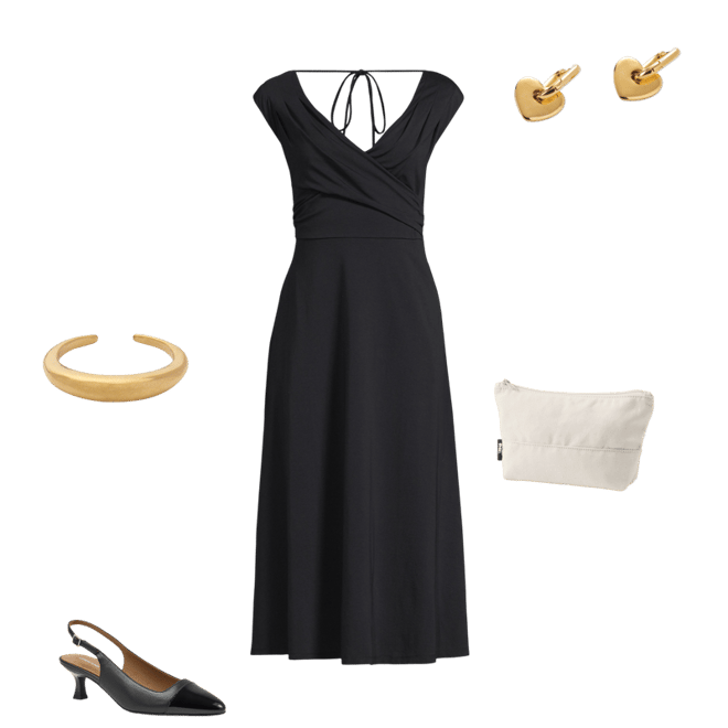 black tie dress with scarf Lady Black Tie - Effie Gown - A-line Chiffon Dress With Scarf main image 1