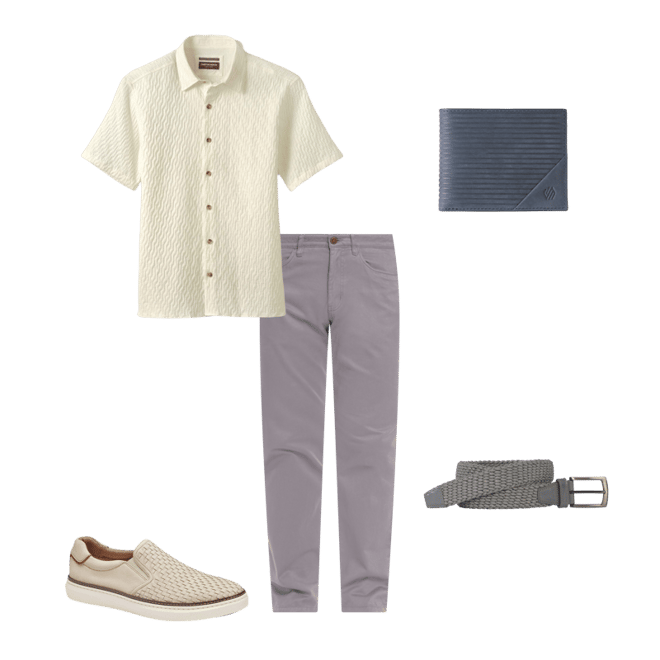 Men's Five-Pocket Pants in Light Gray | Johnston & Murphy