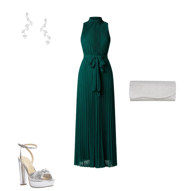 Aidan Mattox Pleated Georgette Sleeveless Wide Leg Jumpsuit