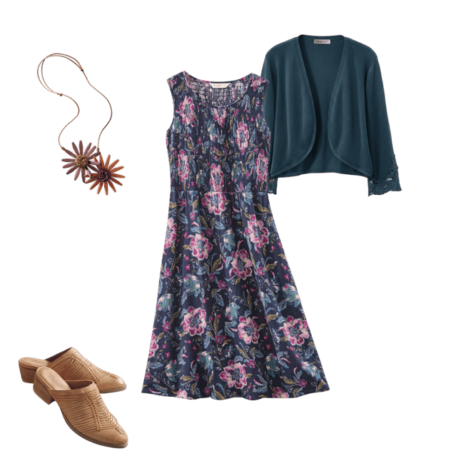Garden Splash Smocked Gauze Dress - Coldwater Creek