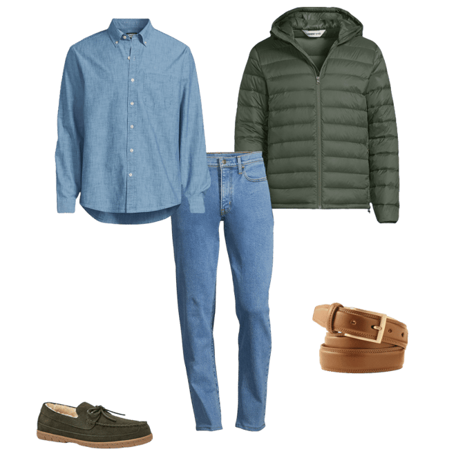 Men's Long Sleeve Chambray Shirt | Lands' End