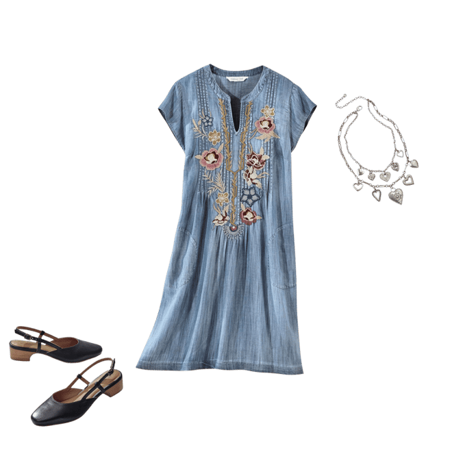 Mountain Flora Tencel Dress - Medium Wash - L - Regular