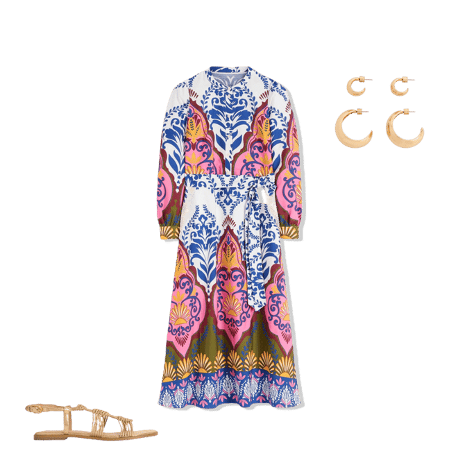 Ava Cotton Midi Dress-Multi, Ornamental Garden | Boden USA