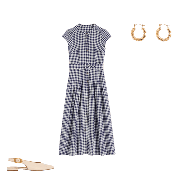 black top blue bottom dress Nikki Chasin Tatia Dress, In Blue/white Gingham, Size Small