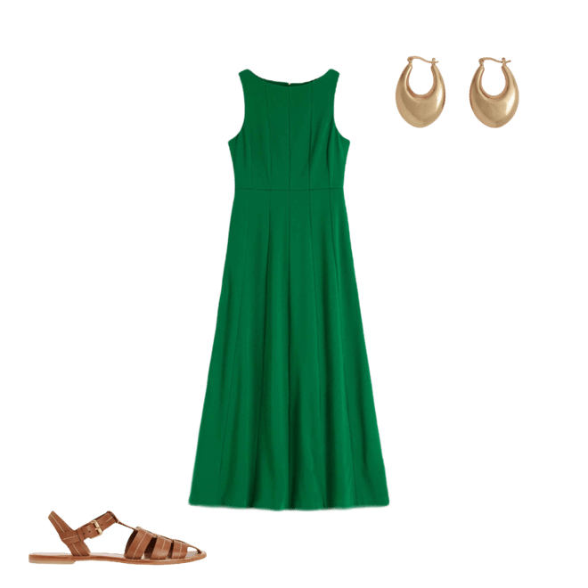 Sleeveless Ponte Midi Dress-Fresh Green | Boden USA