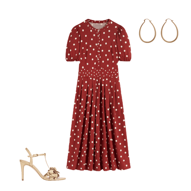 boden amber denim midi dress Amber Pleat Jersey Midi Dress - Burnt Orange, Painted Dot