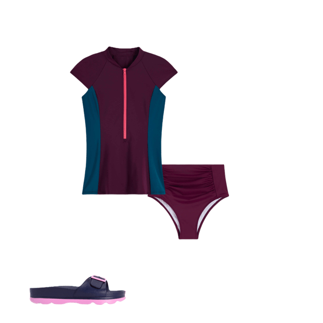 Short Sleeve Rash Guard Top-Purple, Colour block | Boden USA