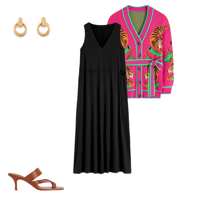 Mia V-neck Jersey Midi Dress-Black | Boden USA