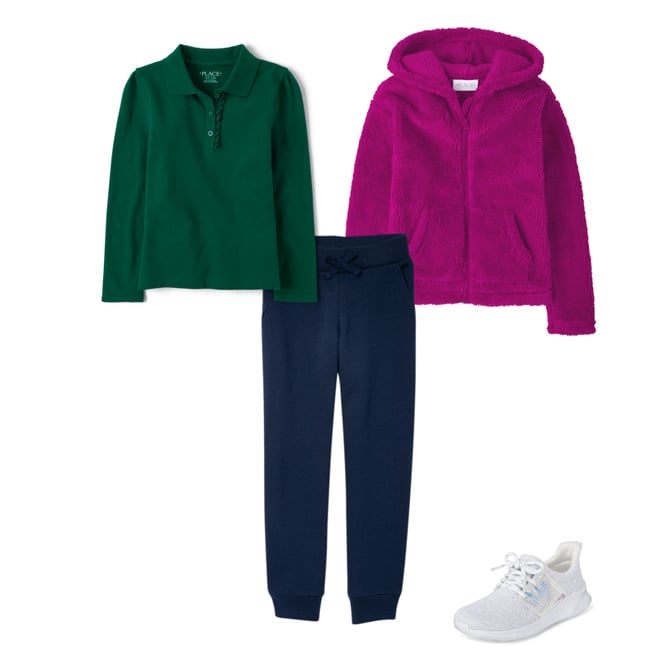 9th bundle featuring 3 items which compliment Girls Uniform Ruffle Pique Polo