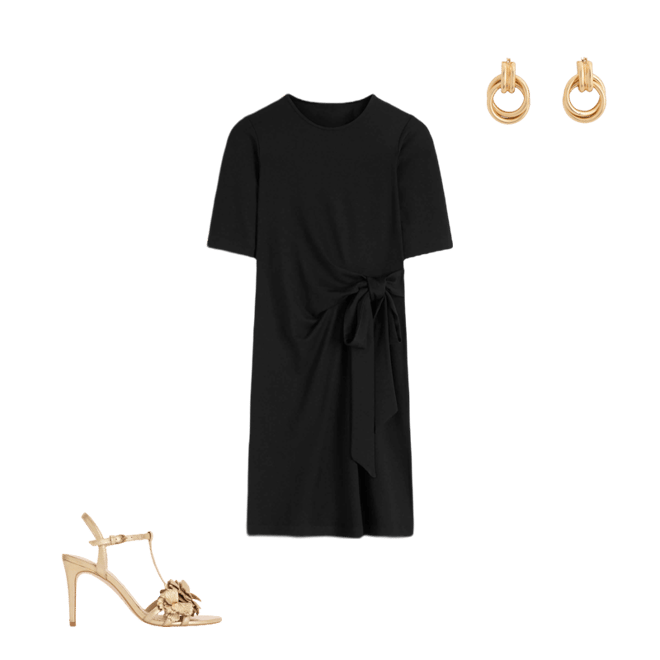button front knee length dress JONES