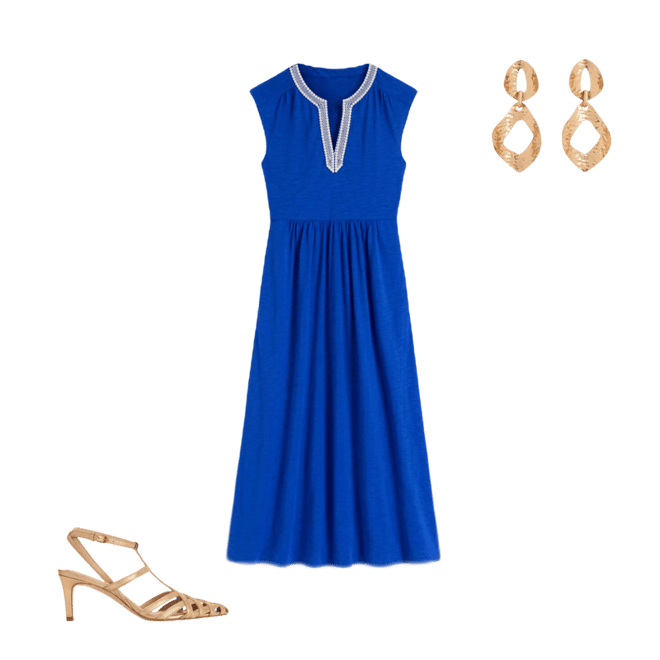 May Jersey Midi Dress-Bright Blue | Boden USA