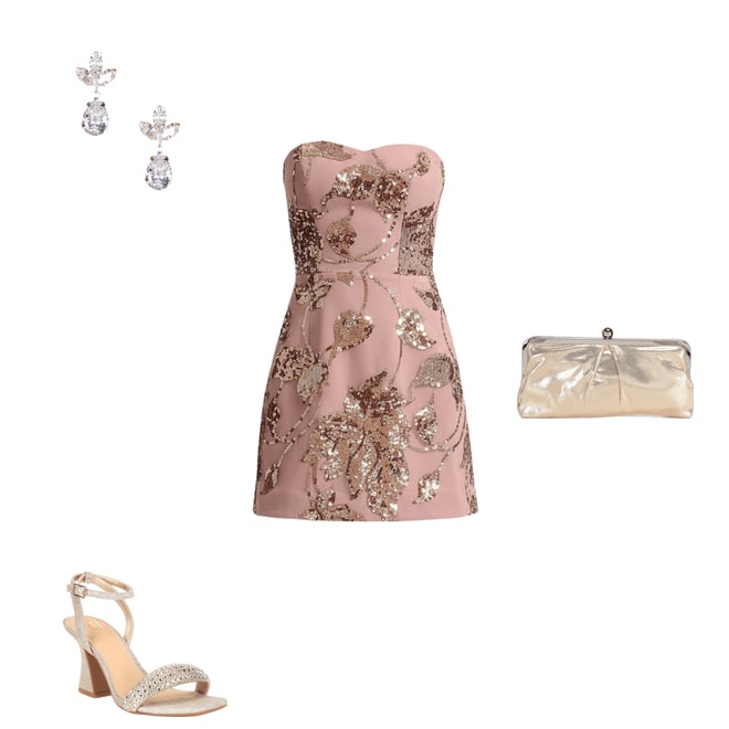 Dress the Population Juna Strapless Floral Sequin Mini Dress | Dillard's
