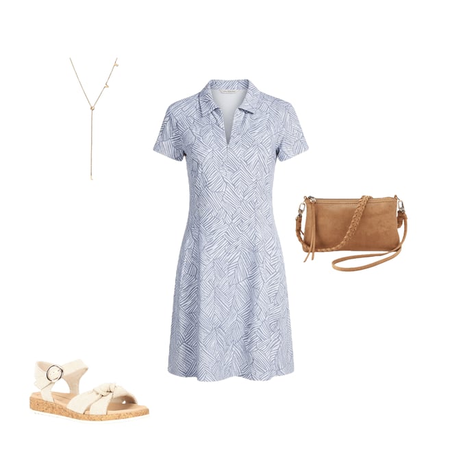 Tommy Bahama IslandZone Aubrey Porto Fronds Quarter Zip Polo Short Sleeve  Fit And Flare Dress | Dillard's