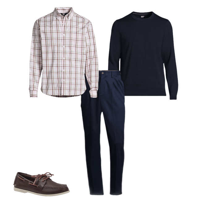 Men's Fine Gauge Cotton Crew Neck Sweater | Lands' End