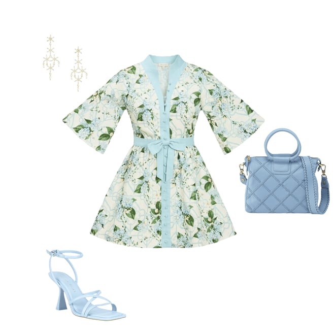 square neck structured tulip mini dress Ziva Periwinkle Embellished Mini Dress