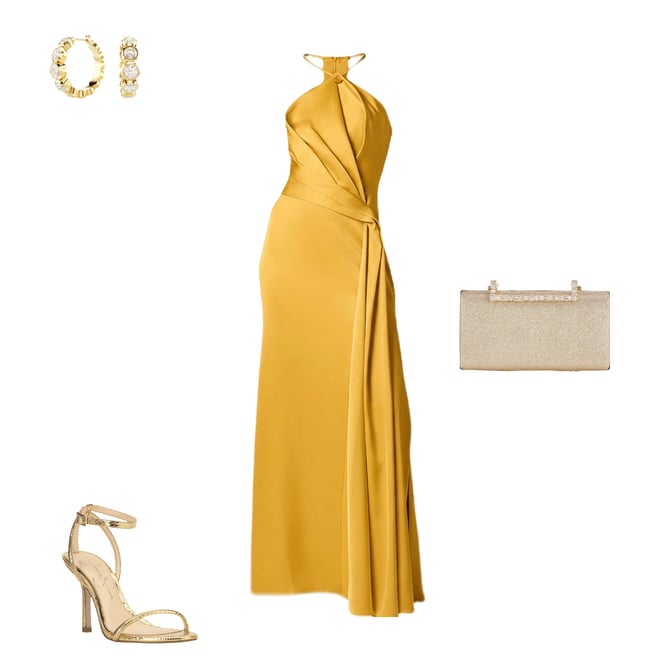 Aidan Mattox Satin Halter Hardware Neckline Pleated Bodice Sheath Dress |  Dillard's