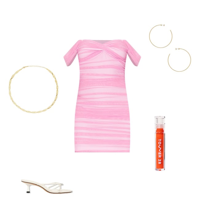 walter mini dress in candy pink norma kamali Walter Mini Dress
