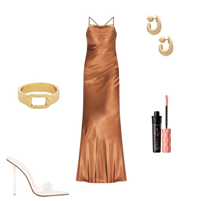 blue dress for baby girl Shona Joy | La Lune Dress - Copper main image 0