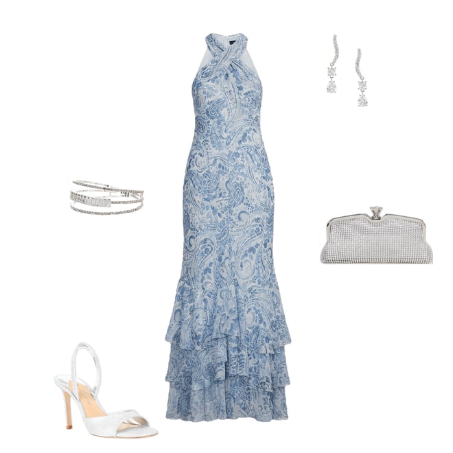 halter mother of bride dress Wedgewood Mother Of The Bride Halter Embellished Neckline Ruffles Mother Of The Bride Dress