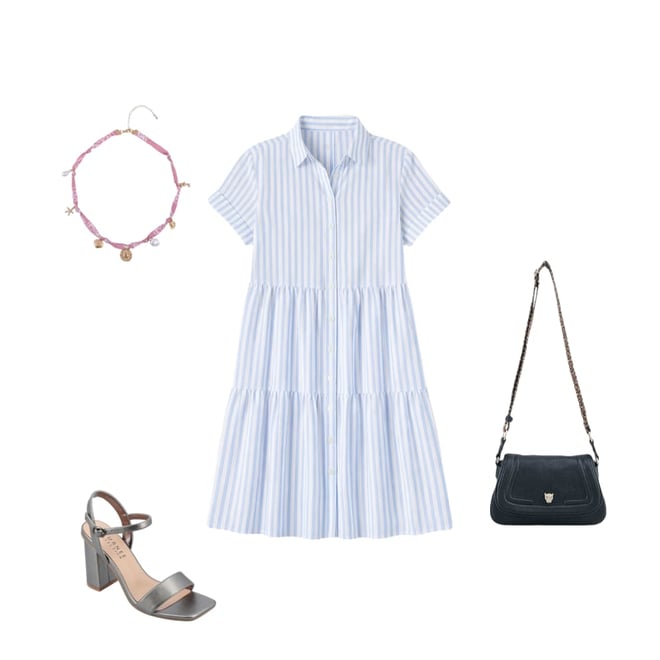 Alyx Womens Short Sleeve Striped Shirt Dress, Color: Lt Blue White -  JCPenney