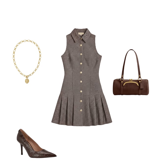 sachin and babi light blue dress Brown Gingham Dress main image 1