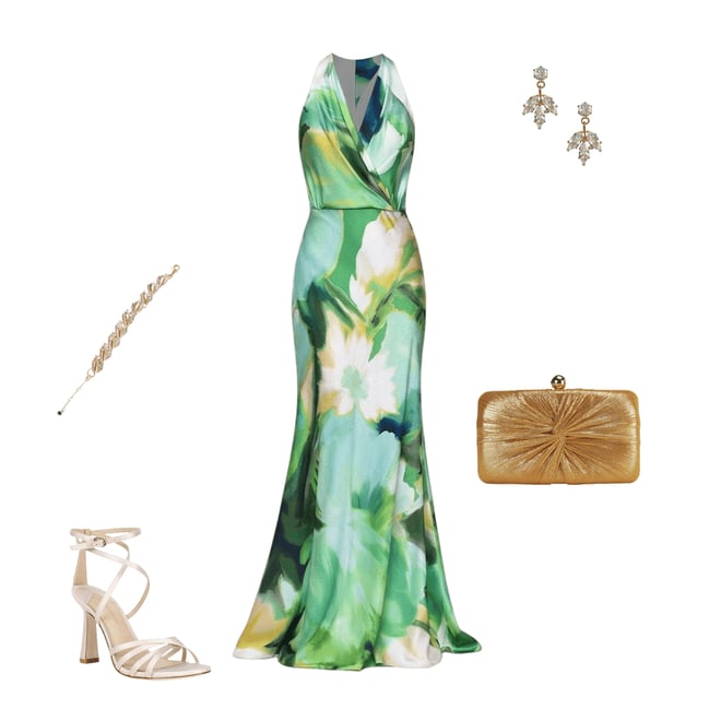 betsy adams green dress Betsy & Adam Women's Satin Halter Dress - Green main image 0