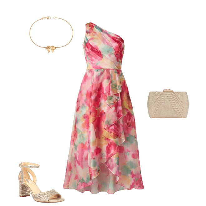 knee length dresses for ladies Deep Azure Sleeveless Floral Beaded Ruffle Midi Dress
