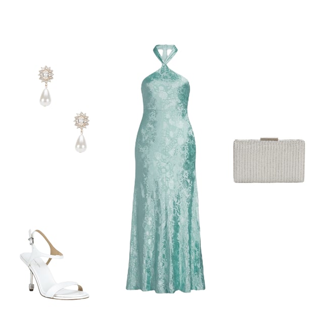 sachin and babi light blue dress City Vibe Floral Printed Halter Neck Tie Back Maxi Dress