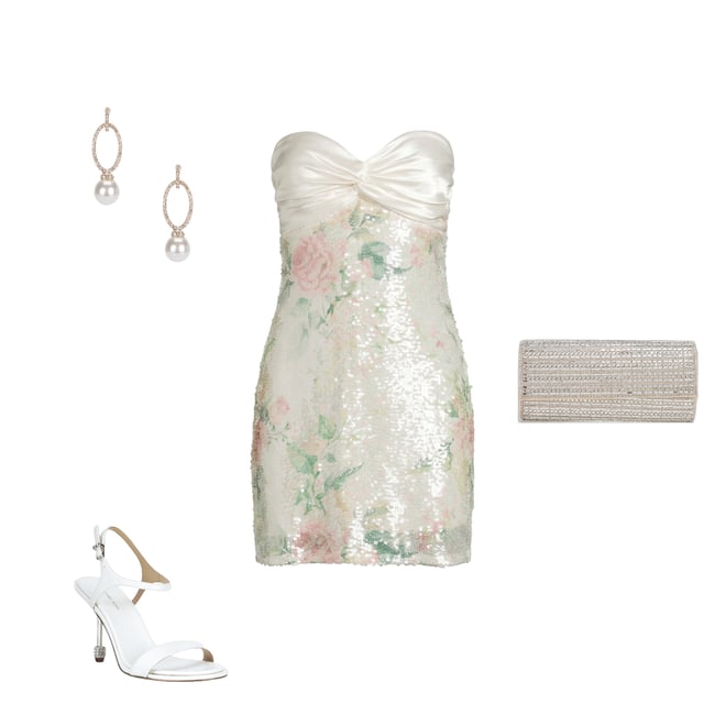 City Vibe Floral Printed Sequin Mesh Twist Front Bandeau Dress | Dillard's