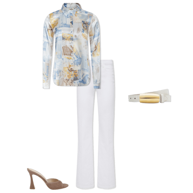 Scottie Wide-Leg Jean in Blanc | L'AGENCE