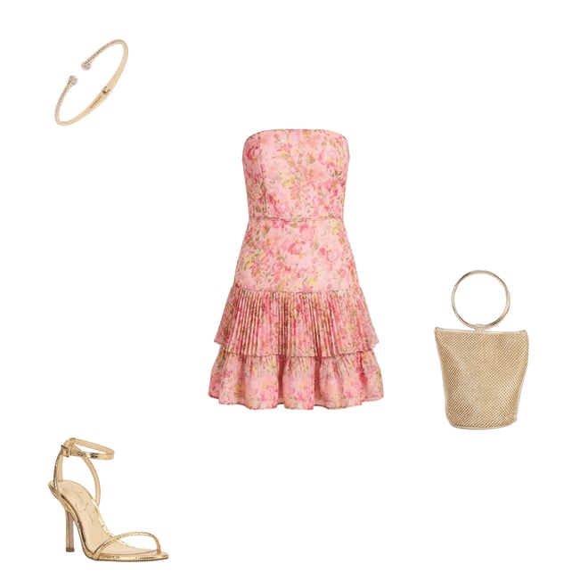 Adrianna by Adrianna Papell Strapless Printed Drop Waist Mini Dress |  Dillard's