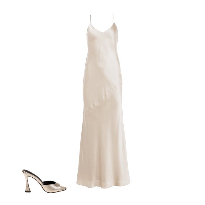 l'agence serita silk slip dress L'AGENCE Serita Silk Gown in Cardamom