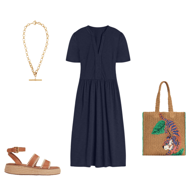 Naomi Short Sleeve Dress-Navy | Boden USA