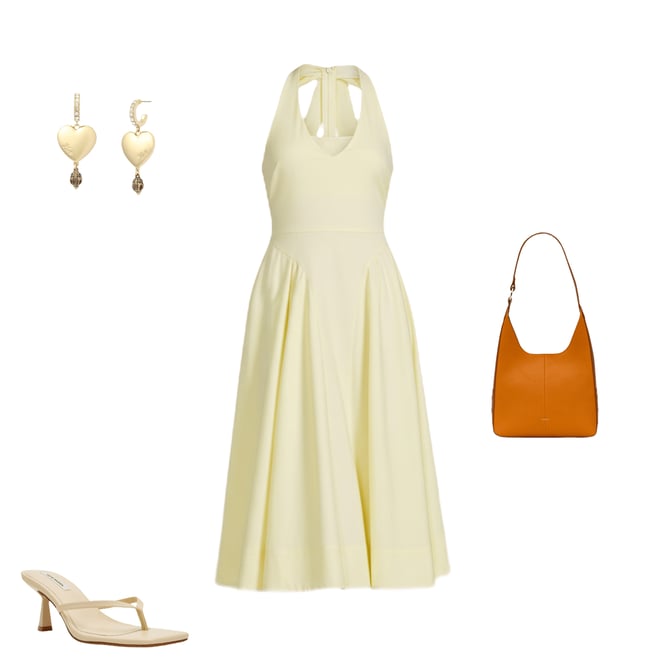 ASTR the Label Meana Halter Neck Sleeveless Basque Waist Midi Dress |  Dillard's