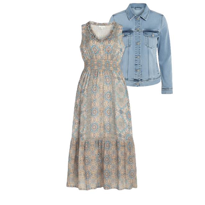 SLEEVELESS SMOCKED WAIST MAXI DRESS  LIVERPOOL LOS ANGELES