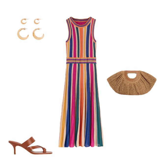 Metallic Multi Stripe Dress-Metallic Multi Stripe | Boden Global