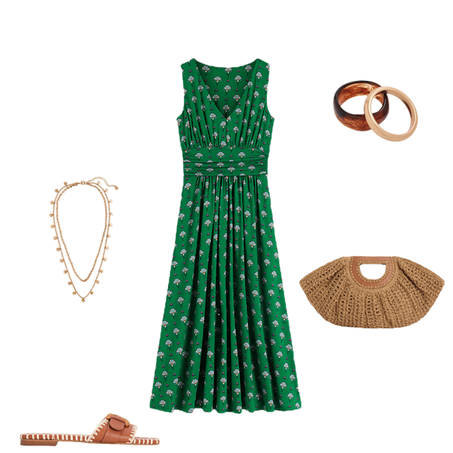 green midi long sleeve dress XL Lime Green Lucite Bamboo Hoop Earrings main image 0