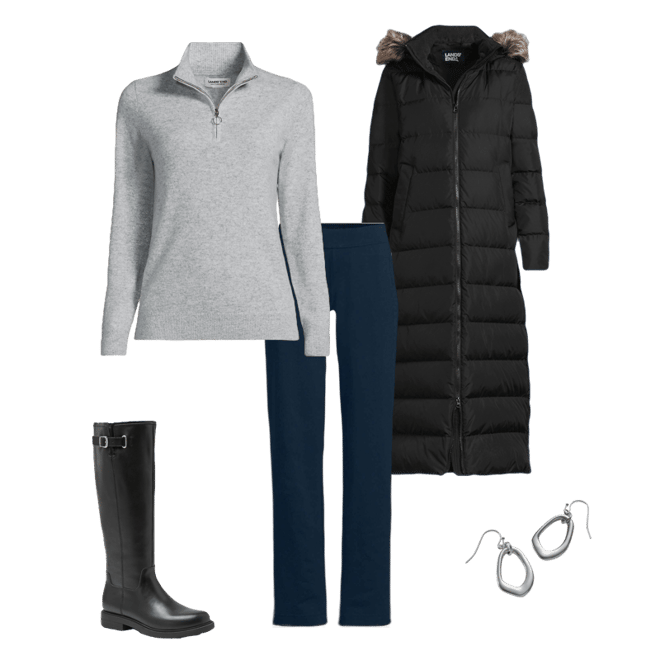 Women's Cashmere Quarter Zip Sweater | Lands' End
