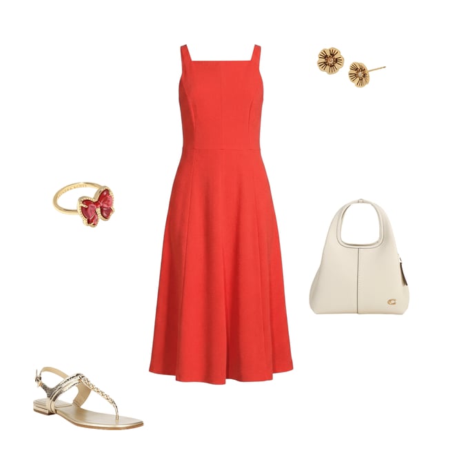 white dress with red bow White Back Bow Back Midi Dress  Gabi Swimwear