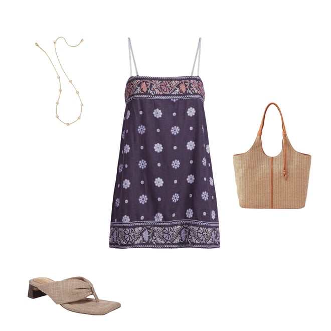 knee length dresses for ladies Free People Bali Take Me With You Mini Red Pattern – Simply Couture Boutique main image 1