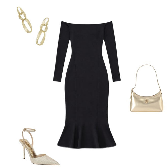 knee length dresses for ladies Aleah Formal Trumpet Hem Midi Dress