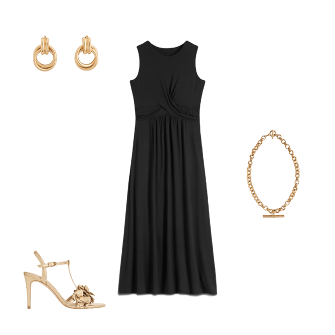 Zara Cross Waist Jersey Dress-Black | Boden USA
