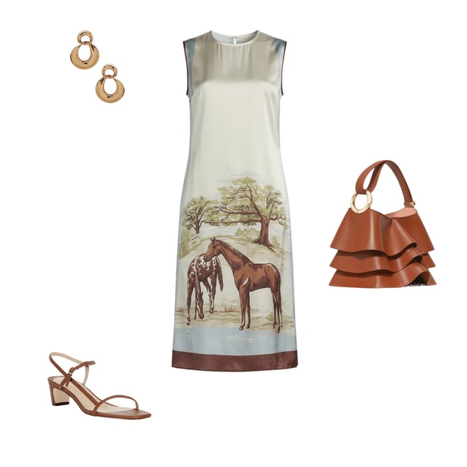 Double D Ranch Horse Sense Silk Printed Scoop Neck Sleeveless A