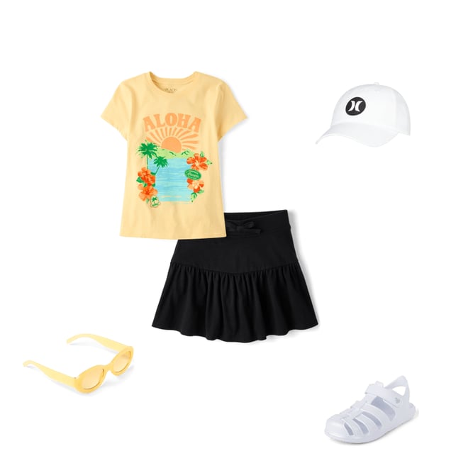 Girls Short Sleeve Aloha Graphic Tee - YELLOW | The Children's Place