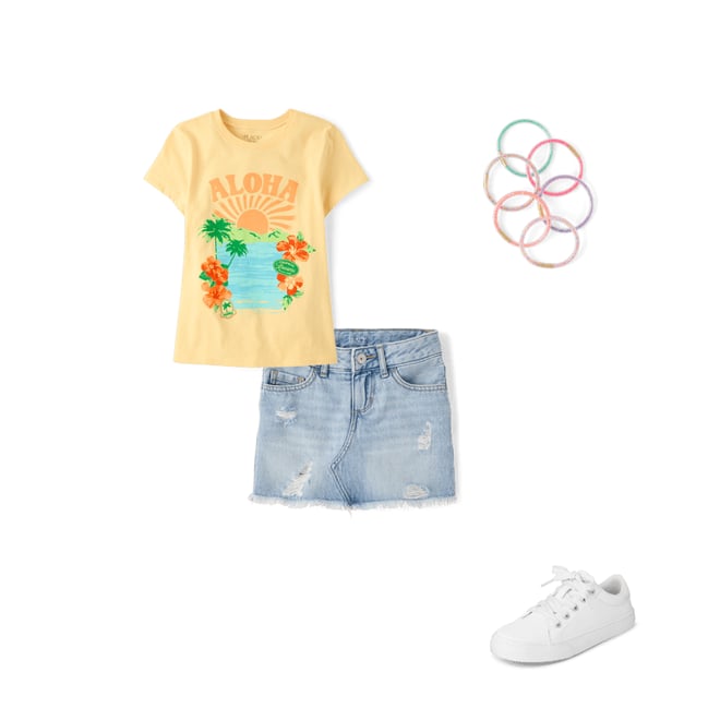 Girls Short Sleeve Aloha Graphic Tee - YELLOW | The Children's Place