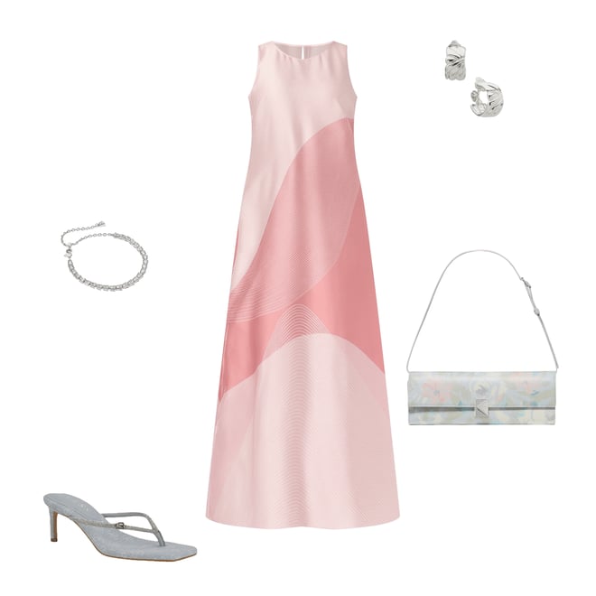 what a line dress A Line Chiffon Off The Shoulder Wedding Guest Dresses with Slit main image 1