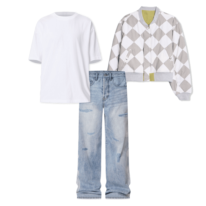 Skeleton Baggy Denim - Washed Blue | mnml